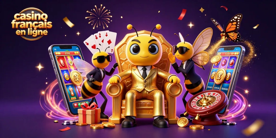 Profitez d'une expérience dynamique au casino francais en ligne avec un patron abeille et ses gardes.