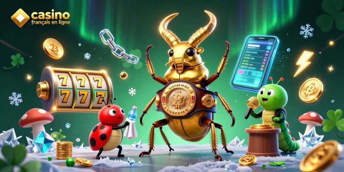 Profitez de l'expérience immersive du casino français en ligne avec ce combat épique entre un scarabée doré et ses amis.