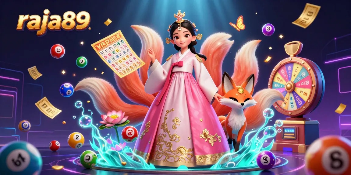 Engage in thrilling gaming adventures with raja89 as an elegant Asian woman symbolizes luck with golden elements.
