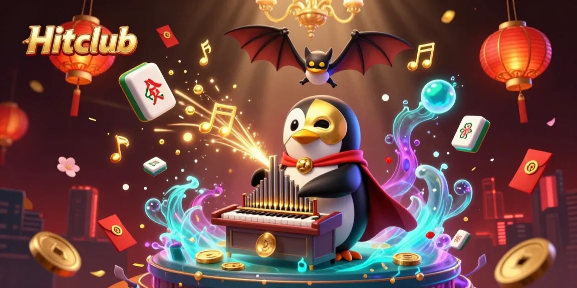Hitclub's unique casino atmosphere captured with dynamic 3D elements and vibrant imagery.