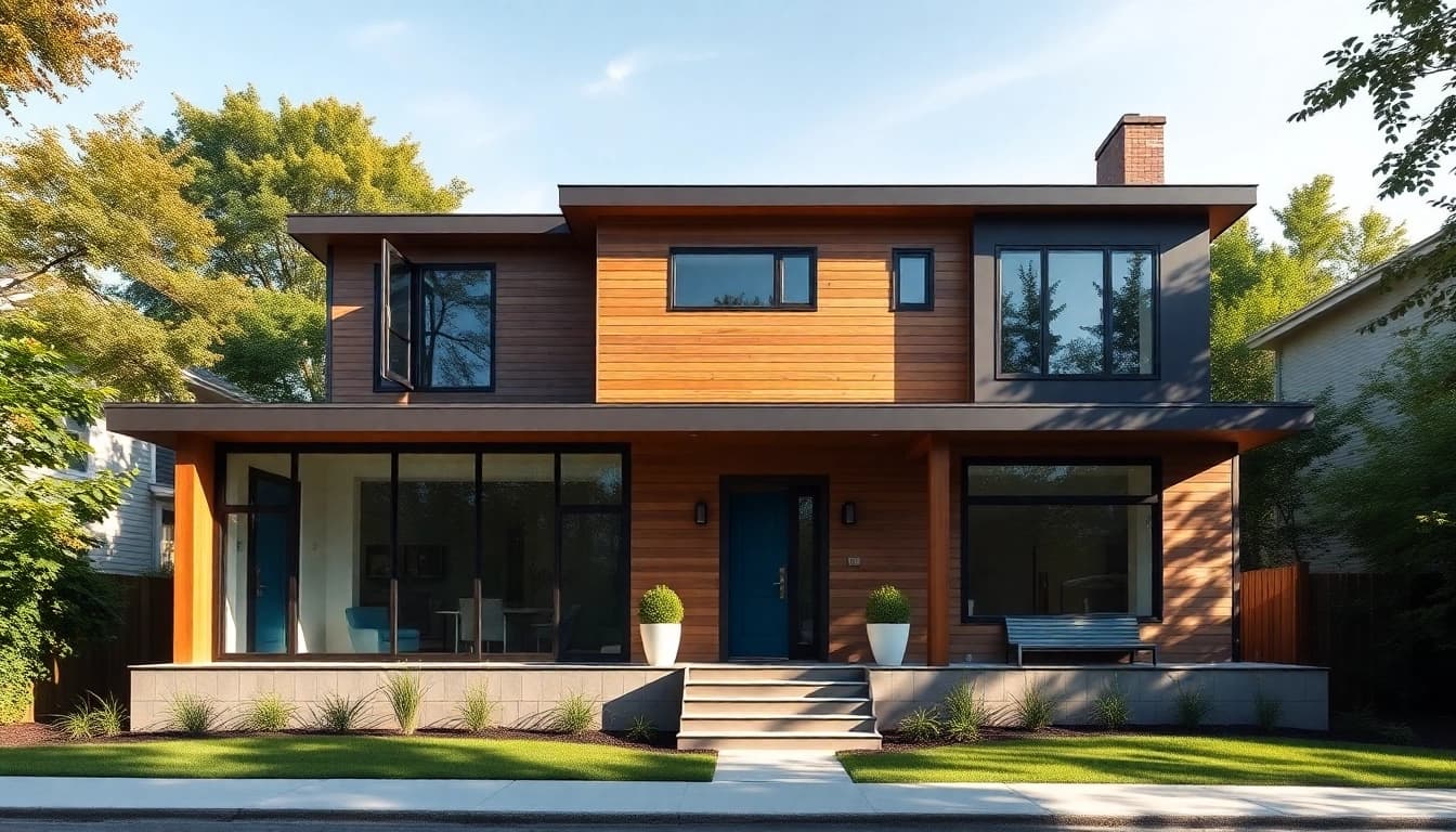Showcase of residential architectural services Boston highlighting modern home design with inviting features.
