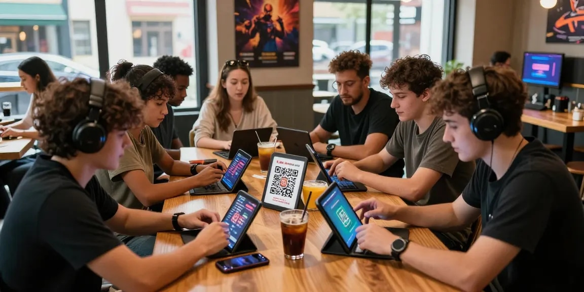 Proses top-up akun game di NAGA2000 menggunakan QRIS gratis biaya admin di kafe ramah gamer.