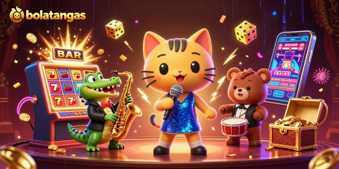 Experience exciting gameplay at bolatangkas with colorful slot machines, vibrant characters, and jackpots!