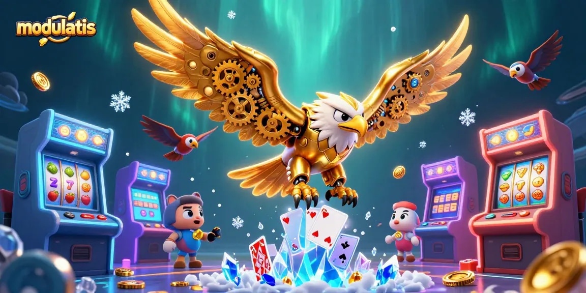 Permainan slot online modulatis yang menarik dan dinamis dengan simbol keberuntungan.
