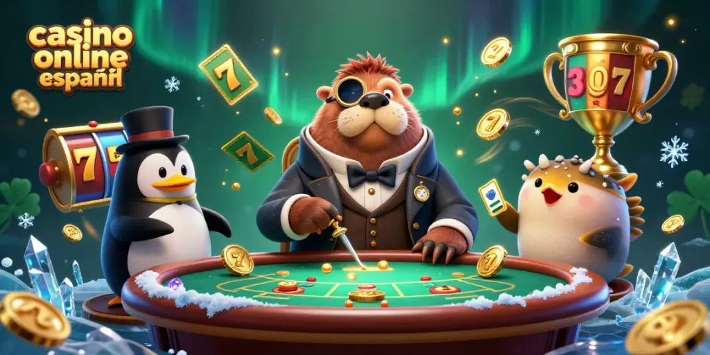 Disfruta de la emoción en un casino online español con un juego de cartas y personajes divertidos.