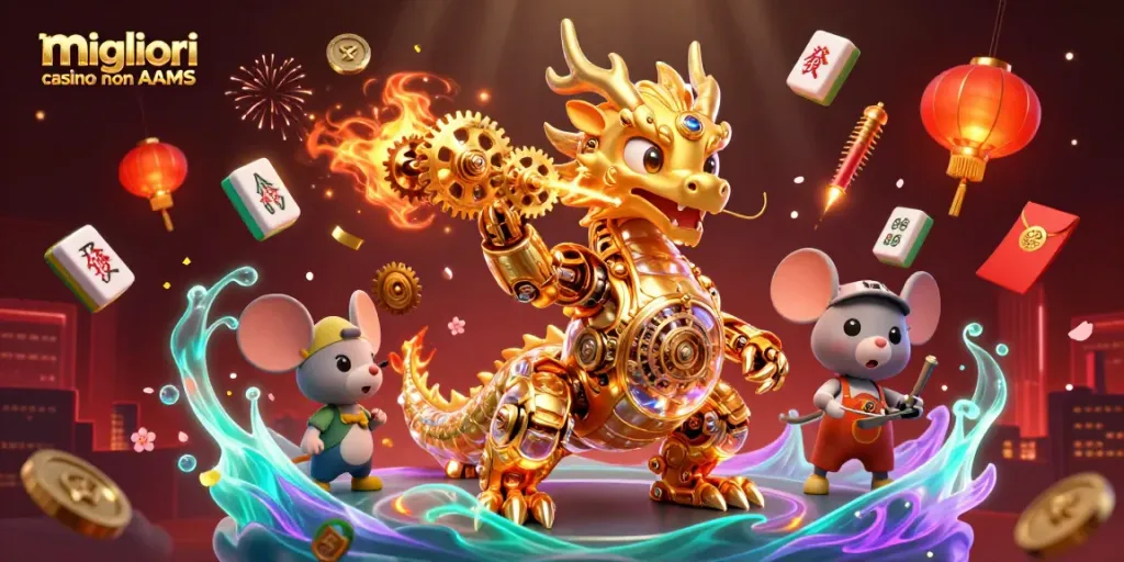 Scopri i migliori casino non AAMS mentre esplori feste e giochi in un'illustrazione 3D affascinante.