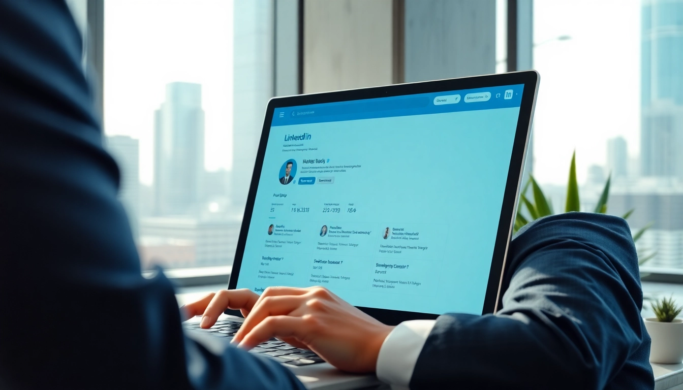 Extract emails from linkedin profiles using advanced techniques with a professional in an office.