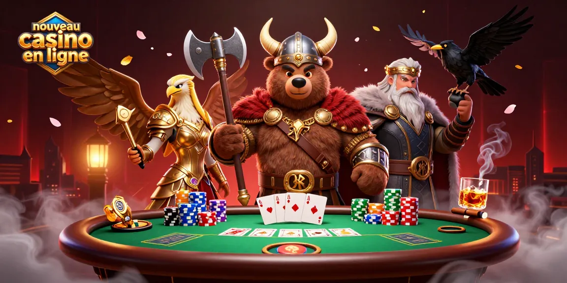Actionnez les jeux de hasard dans un nouveau casino en ligne avec des ours, des aigles et des éléments de poker.