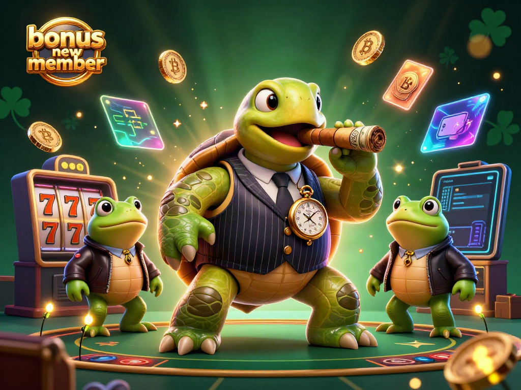 Experience the thrill of playing slots with a unique bonus new member promotion featuring lively casino characters.