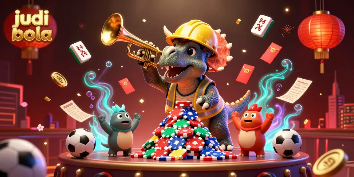 Celebrate judi bola betting with vibrant 3D characters building excitement in a casino scene.