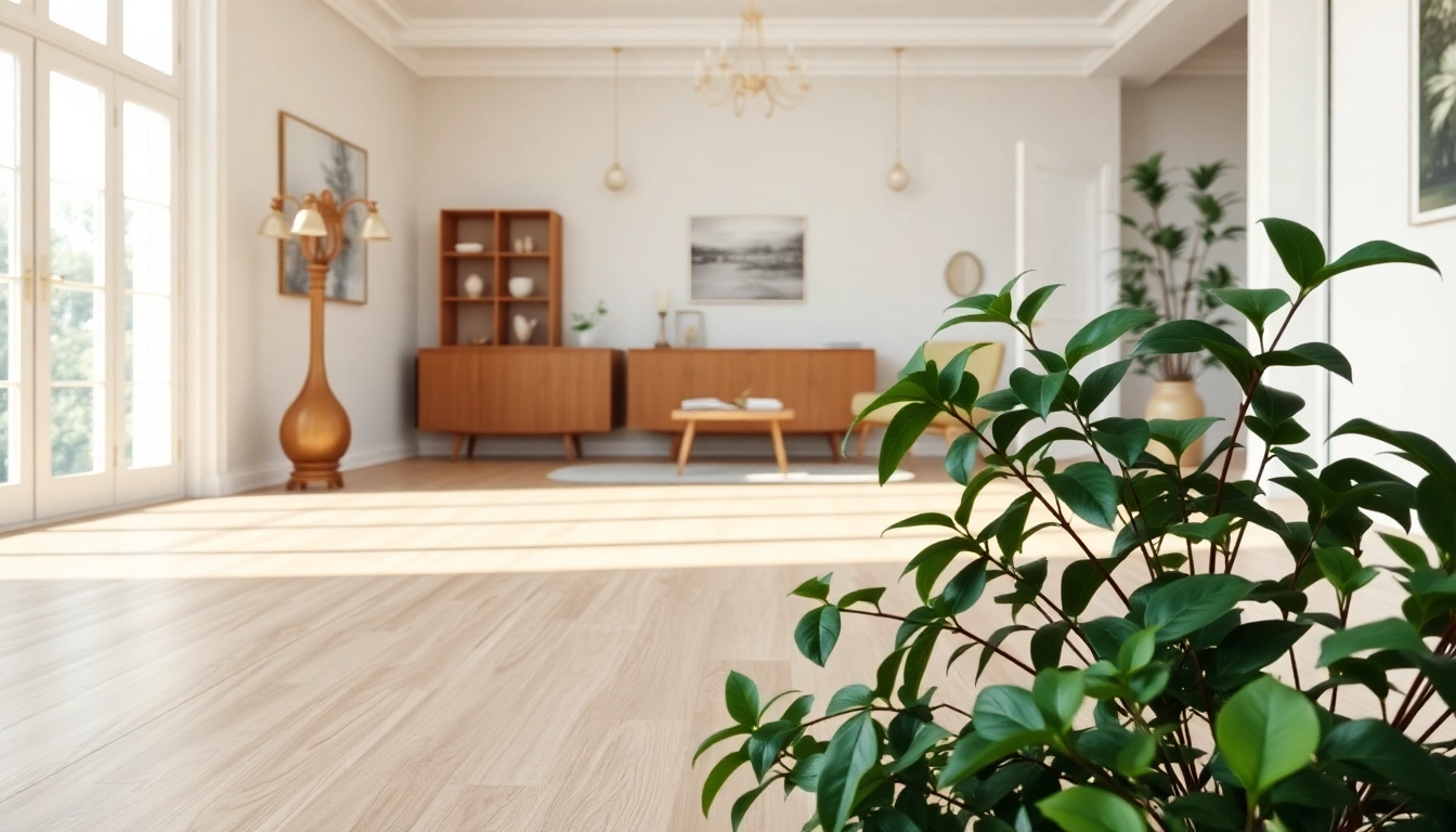 Discover the appeal of blonde oak vinyl flooring near me in a stylish interior setting.
