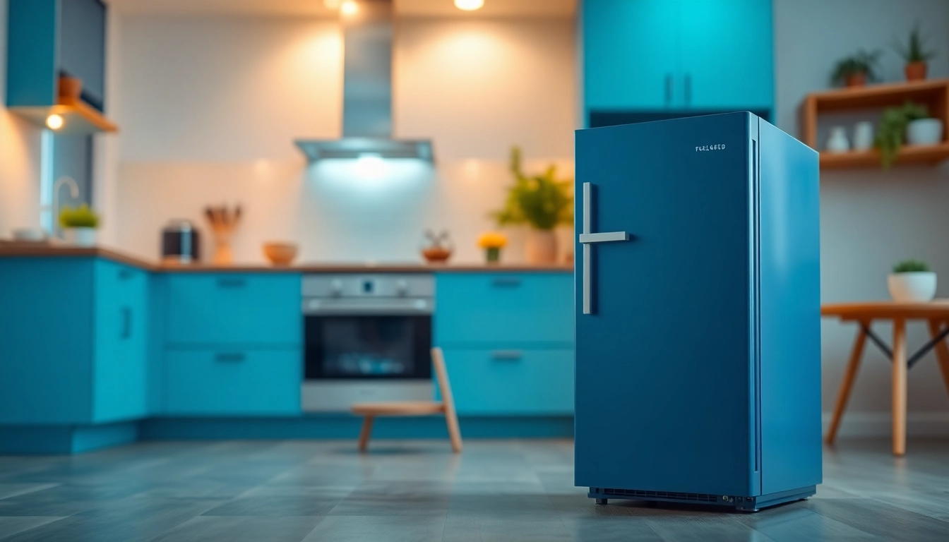Showcasing an affordable mini fridge and freezer in a contemporary kitchen design.