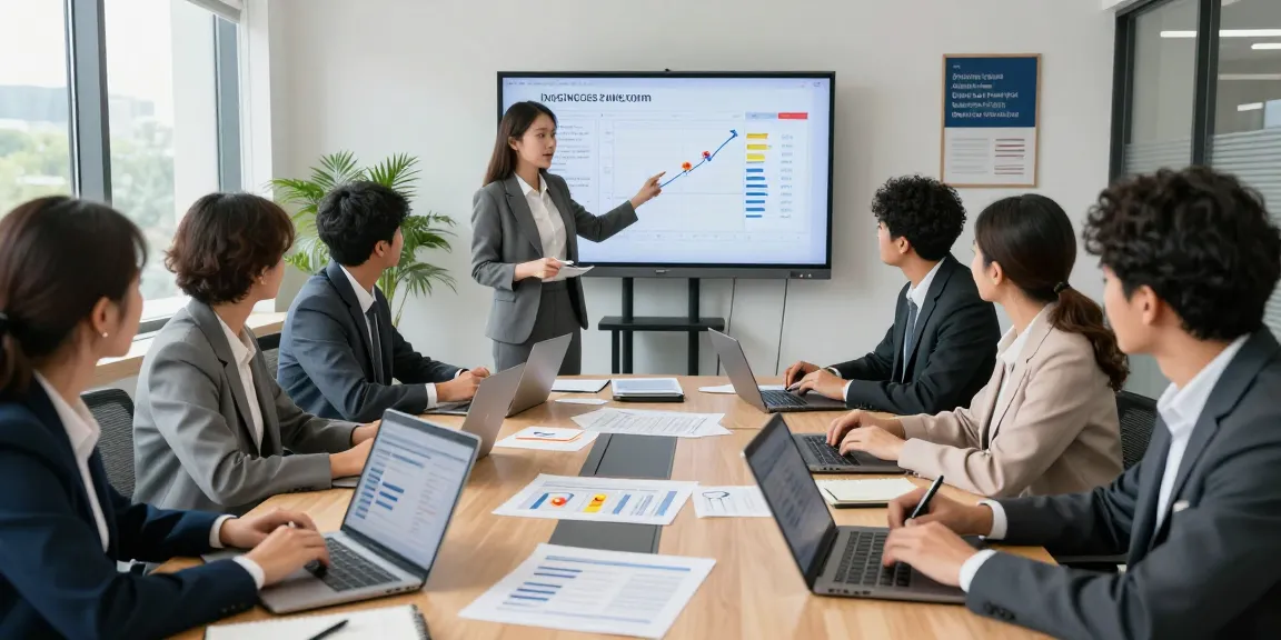 Team collaborating to detect fake invoices in a modern office
