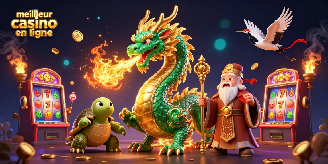 Jouez au meilleur casino en ligne avec la magie du dragon émeraude et des machines à sous animées.