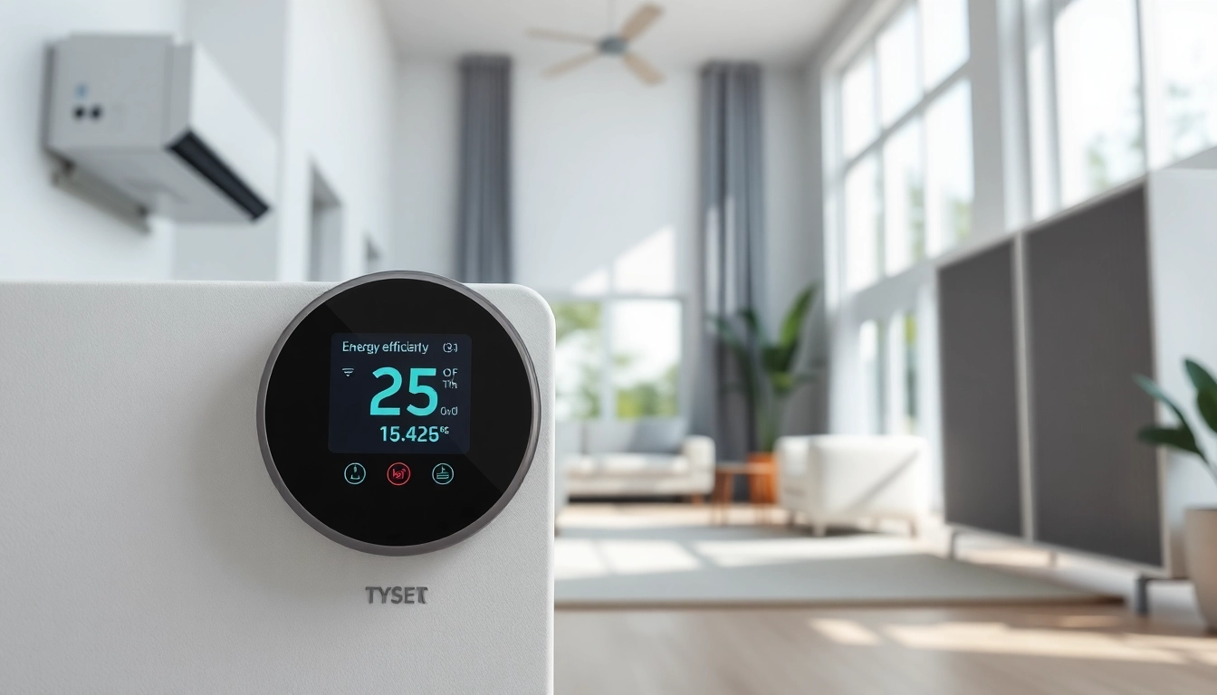 Showcasing energy-efficient HVAC systems in a modern home, highlighting technology and comfort.