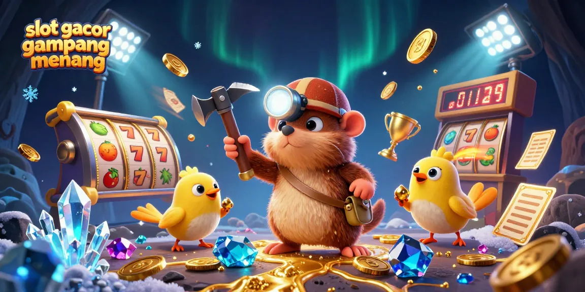 Menangkan slot gacor gampang menang dengan gambar penambang dan teman canary dalam kasino semarak.