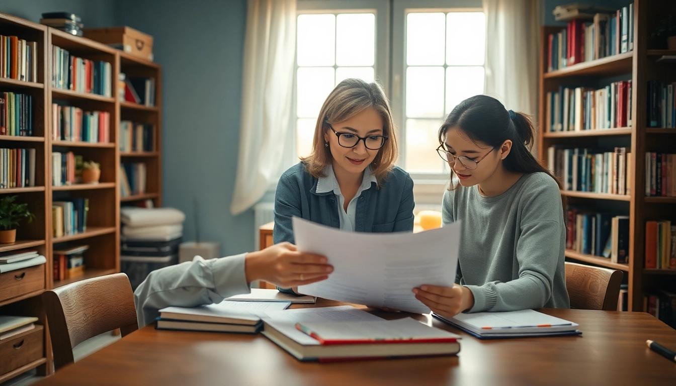 Engaging with a TOEFL expert help in a study setting, showcasing personalized tutoring.