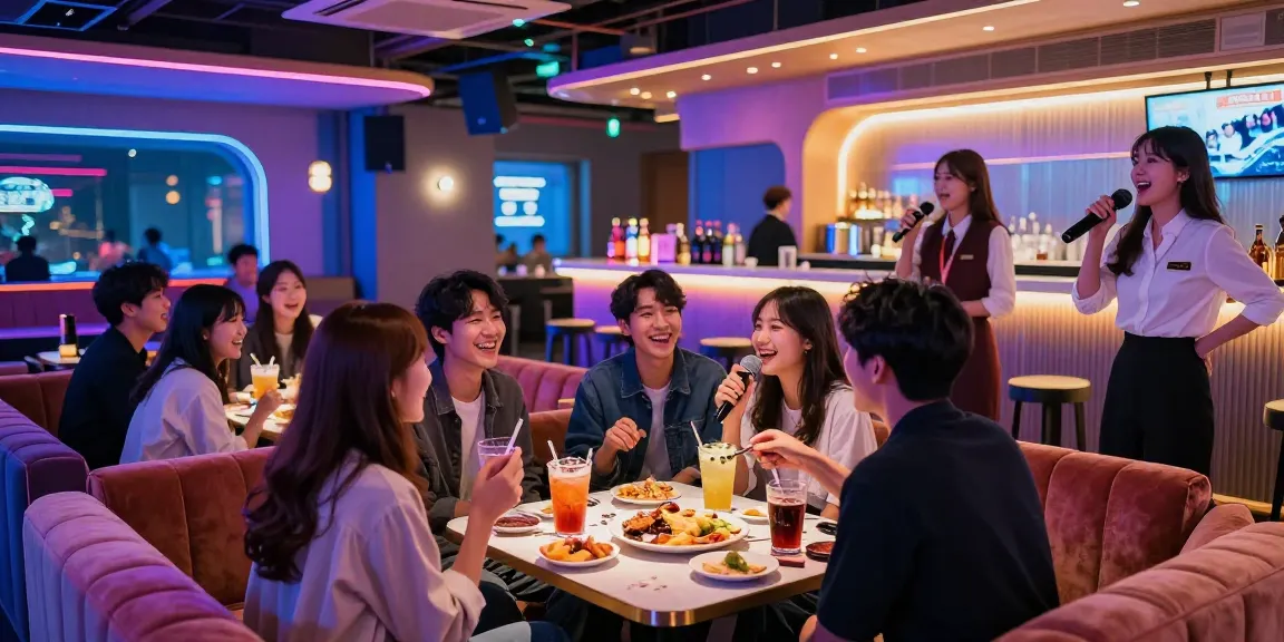 Enjoying a night out at 인천쓰리노 with friends in a vibrant atmosphere.