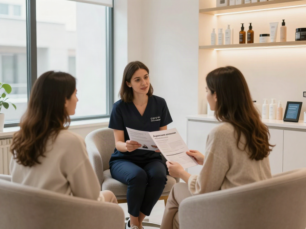 Professionelle Beratung zu Methoden für Augenringe entfernen in moderner Beautykur.