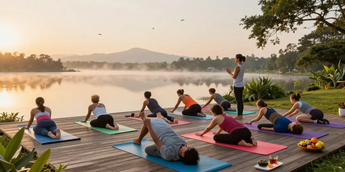 Experience transformative yoga teacher training in Sri Lanka by Koggala Lake.