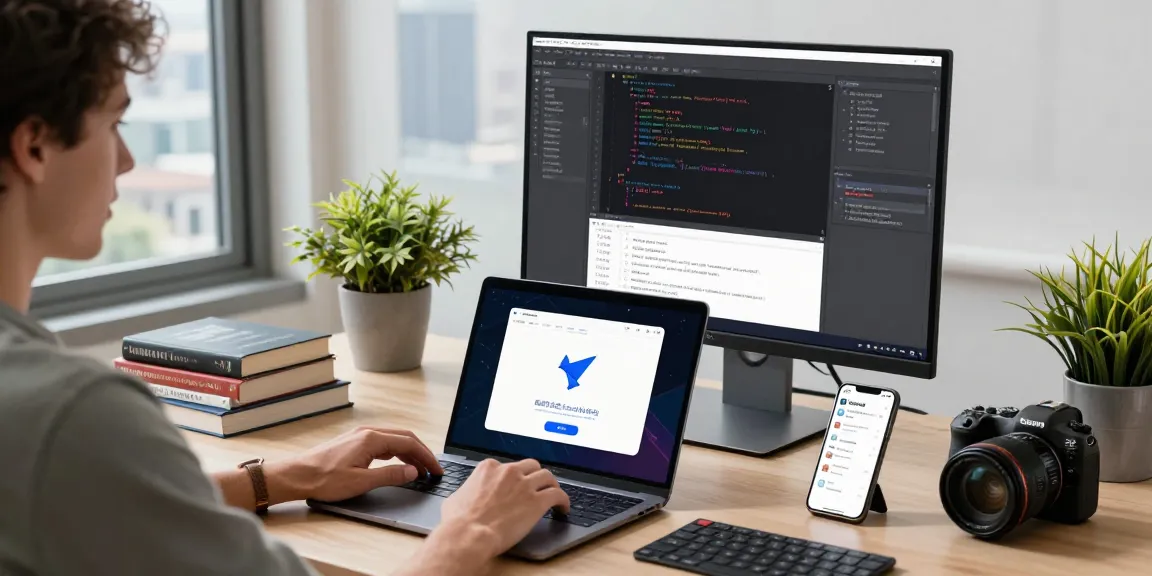 Engaging with the 纸飞机中文版 app in a modern tech workspace.