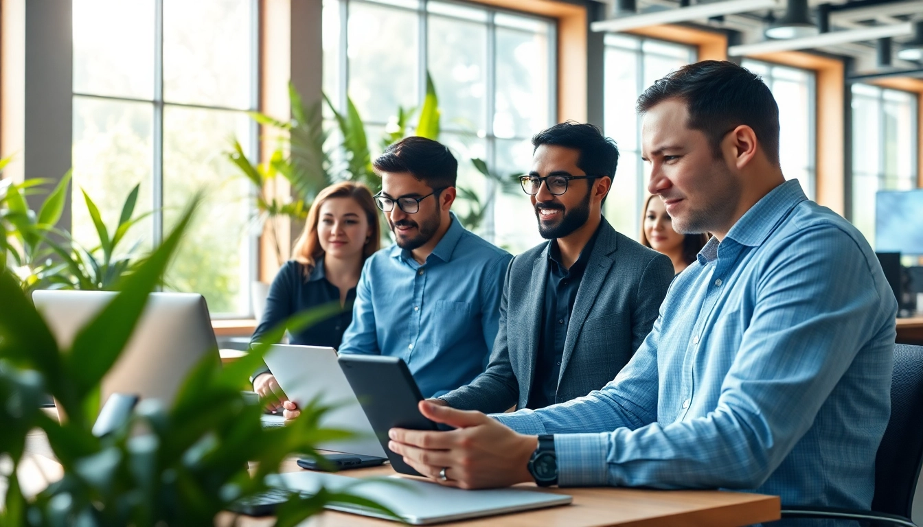 AI assistant for enterprise teams enhancing collaboration in a vibrant office setting.