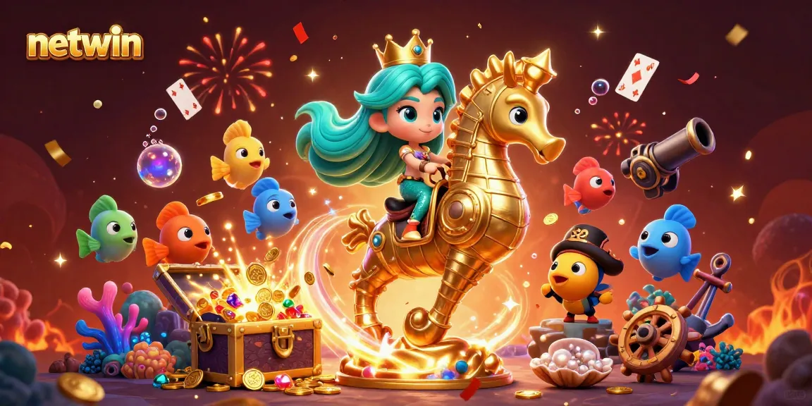 Experience the thrill of netwin with vibrant 3D art showcasing action-packed underwater gaming.
