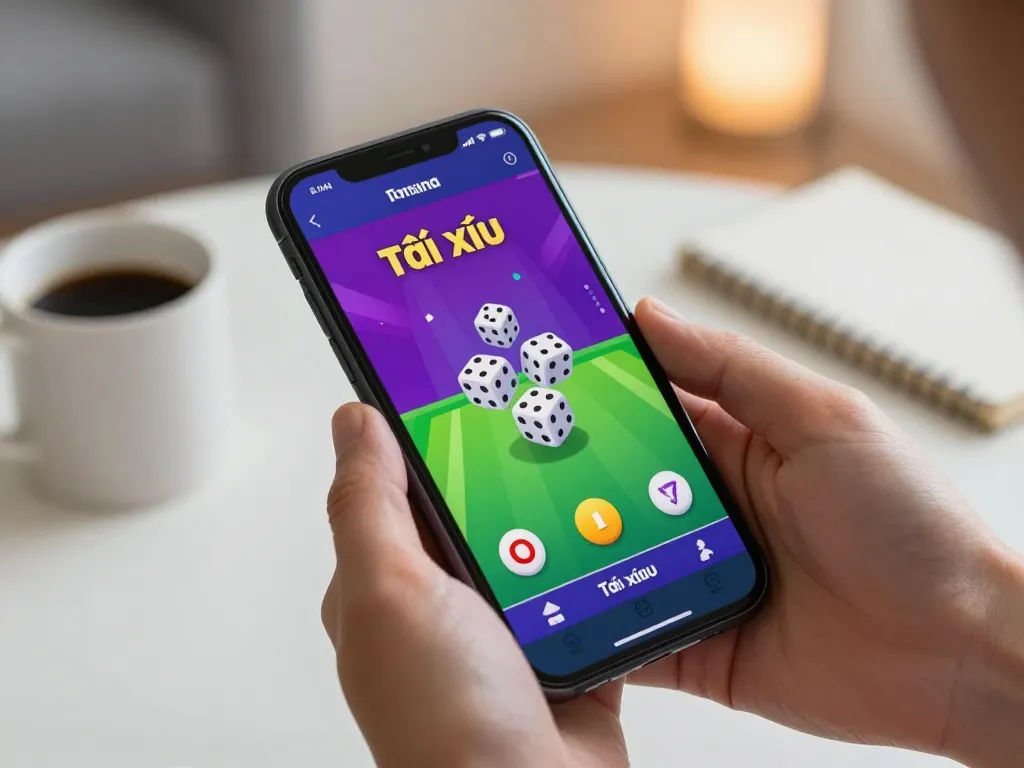 Engaging gameplay with app tài xỉu online on smartphone, vibrant atmosphere showcasing mobile gambling