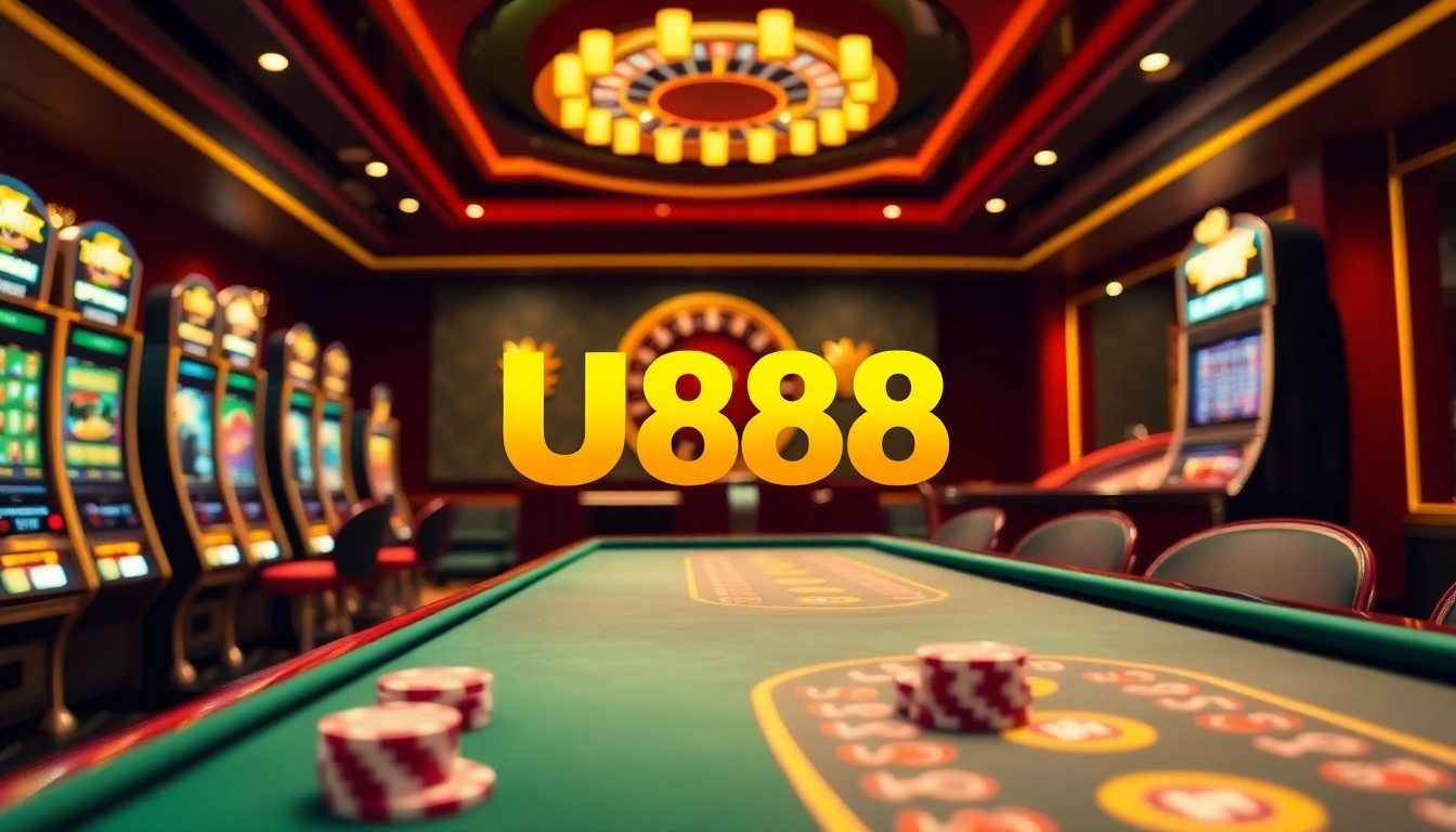 U888 offers an exciting online gambling experience with vibrant slot machines and poker tables.