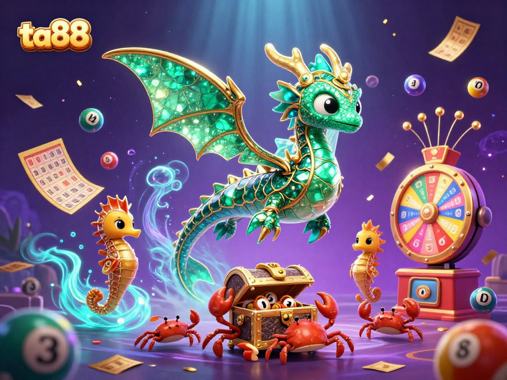 Experience vibrant gameplay at ta88 with a captivating casino-themed illustration showcasing lottery excitement.
