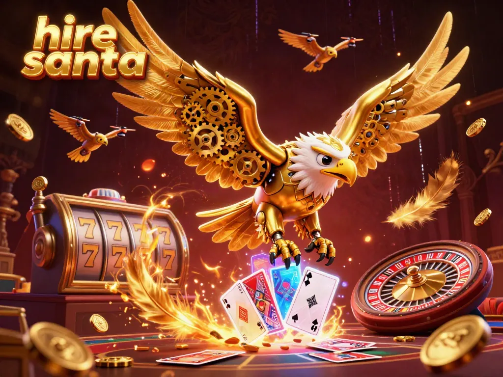 Engaging scene to hire Santa showcasing festive elements with exciting gambling visuals.
