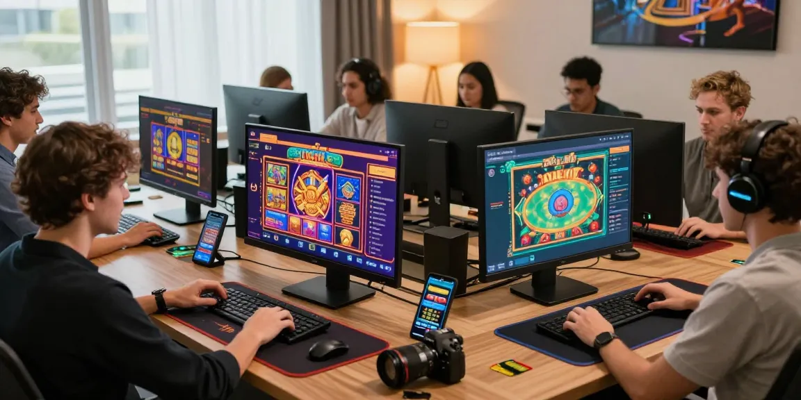 Exciting atmosphere of players engaging with credit card casinos in vibrant online gaming environment