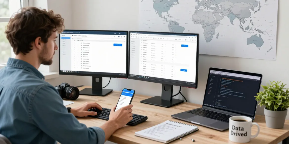 Developer using the who-called-me phone number lookup tool in a modern workspace with dual monitors.