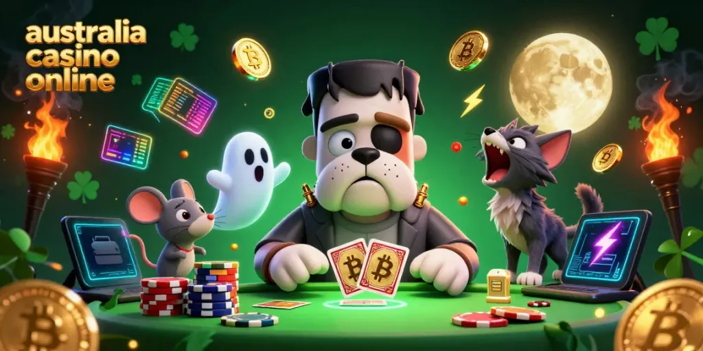 Experience thrilling gameplay at australia casino online featuring vibrant characters and crypto elements.