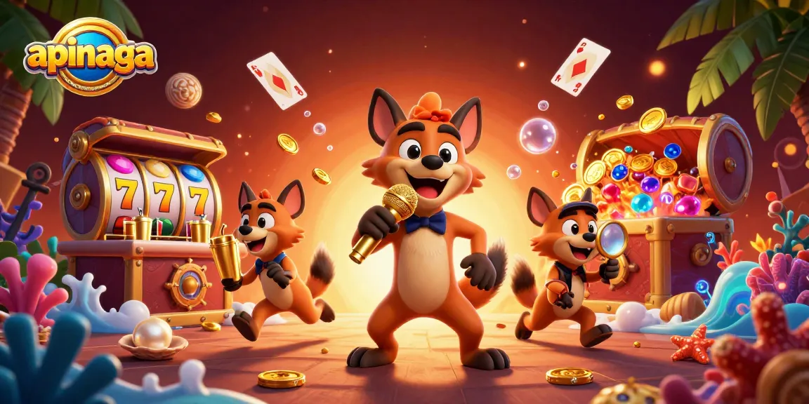 Engage in thrilling gameplay with apinaga, exploring vibrant casino scenes with diverse characters.