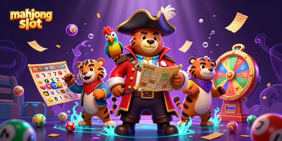 Experience the thrill of mahjong slots with a vibrant scene filled with exciting game elements and characters.