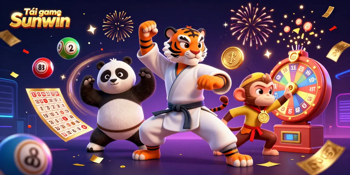 Tải game Sunwin and enjoy an exciting gambling experience with colorful elements in a vibrant casino setting.