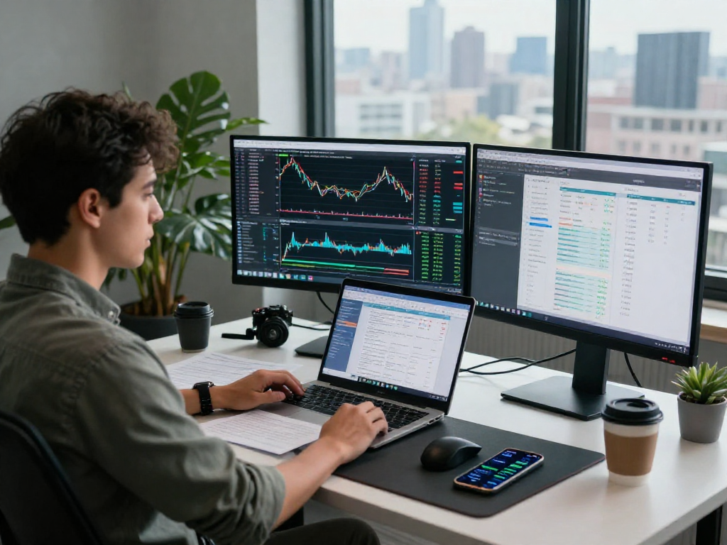 在分析TradingView图表工具的交易环境中，交易员专注于市场动态。