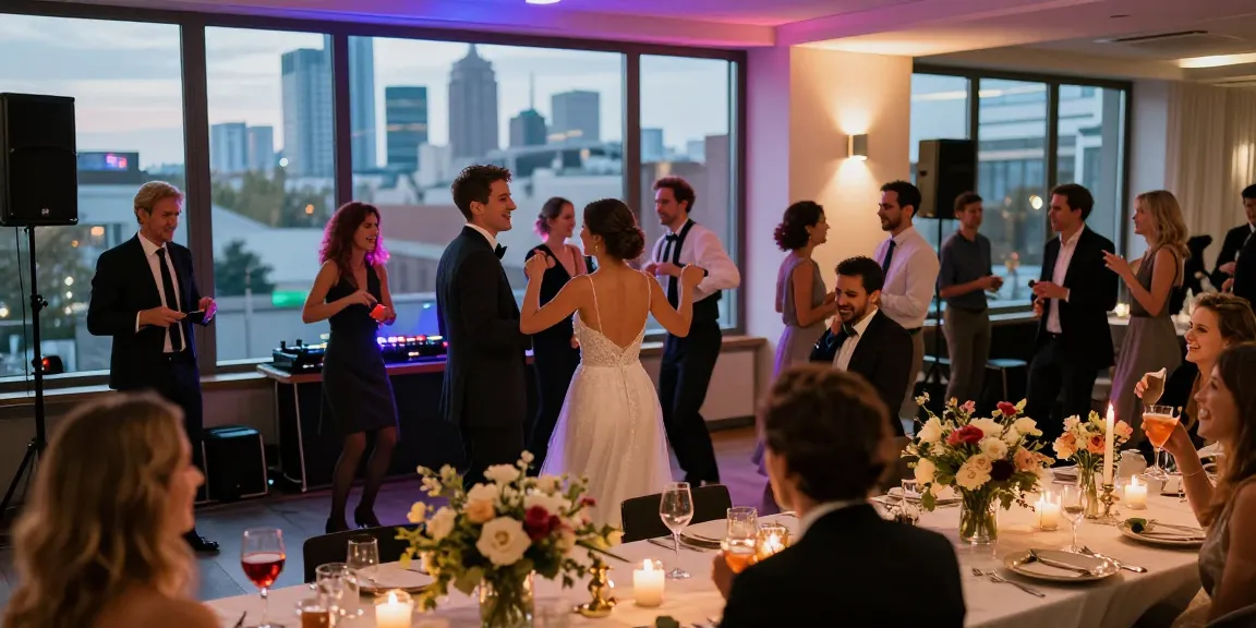 Hochzeit DJ Berlin sorgt für unvergessliche Partystimmung mit tanzenden Gästen und festlicher Atmosphäre.