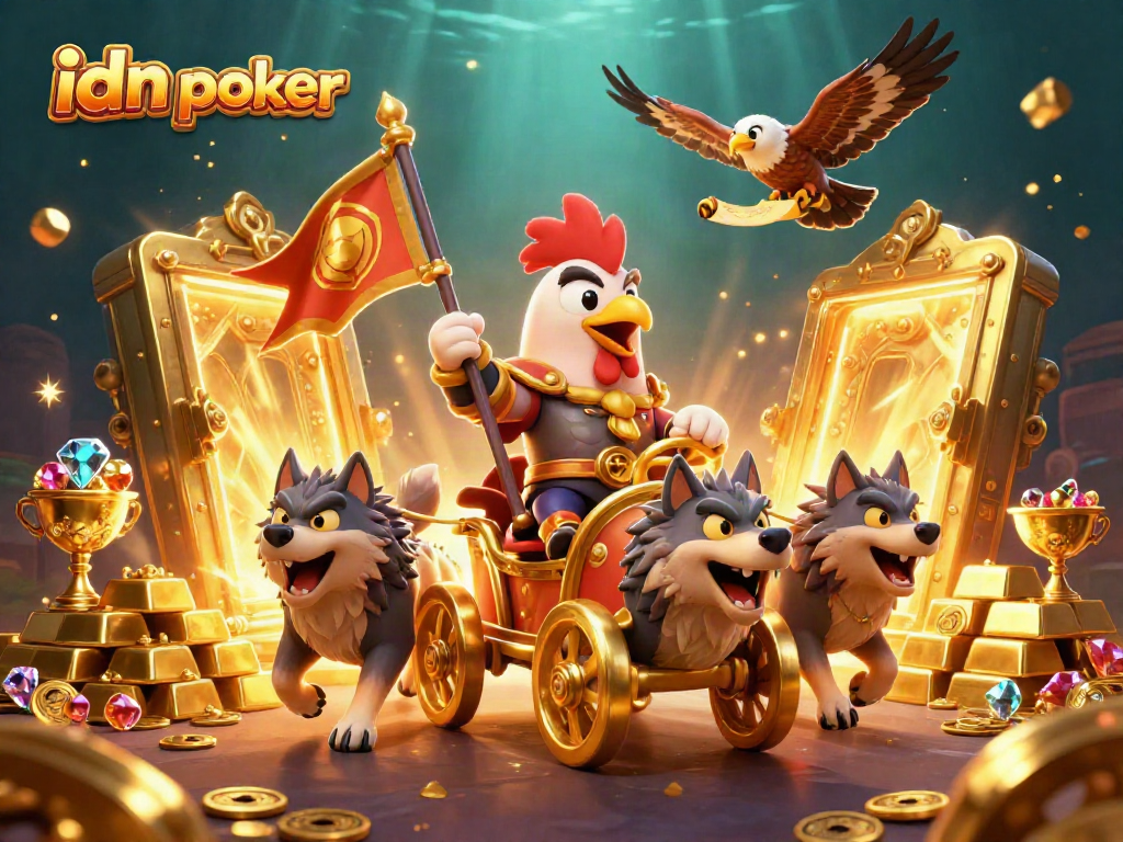 Play poker with excitement at idn poker amidst a treasure-filled scene of winning