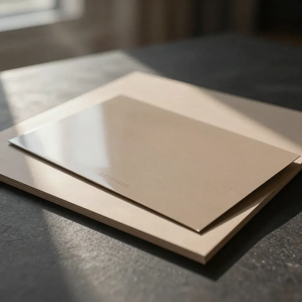 Glossy ecommerce sale banner mockups on a dark tabletop with soft haze and reflected edge light.