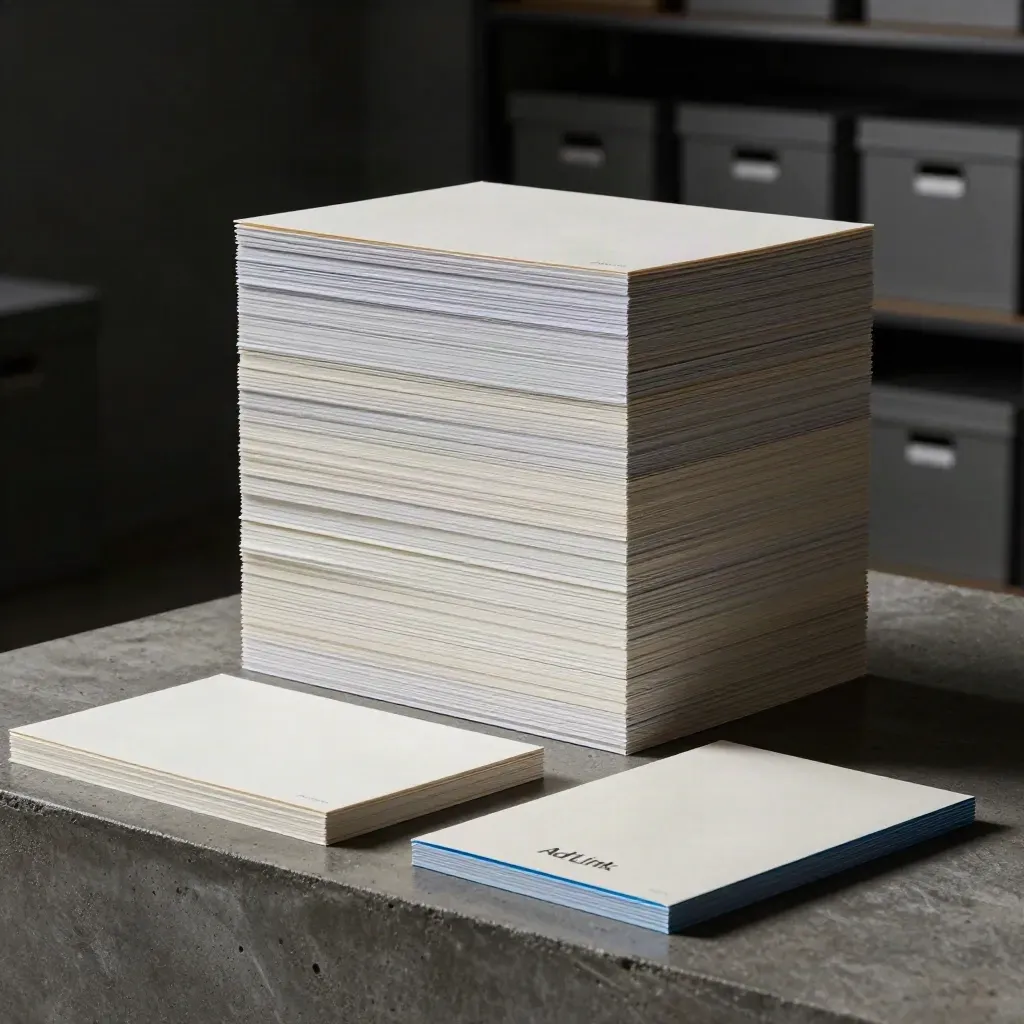 Brand kit files stack with banner sheets, divider pack, and soft blue glow on graphite.