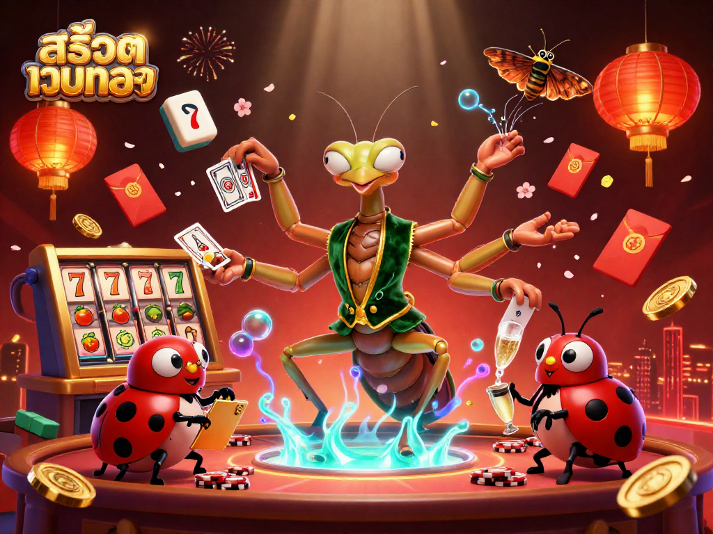 Experience thrilling gameplay with สล็อตเว็บตรง as the giant mantis card sharp spins jackpots and wins.