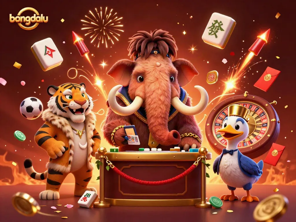Bongdalu zany illustration with unique 3D characters reflecting a vibrant casino atmosphere.