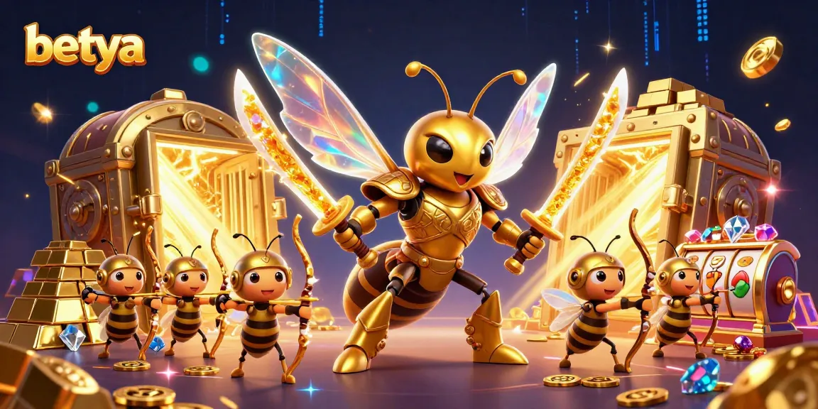 Immerse in thrilling gaming with betya, exploring vibrant 3D casino art featuring dazzling slots and charming characters.