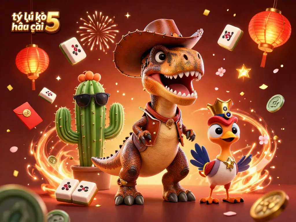 Engage in thrilling action with tỷ lệ kèo nhà cái 5 in this vibrant casino-themed illustration.