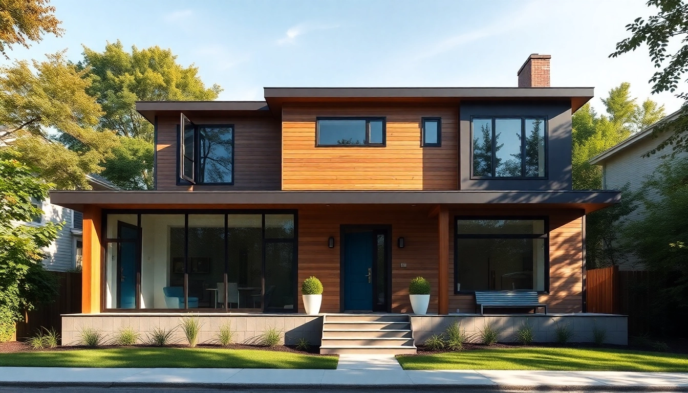 Showcase of residential architectural services Boston highlighting modern home design with inviting features.