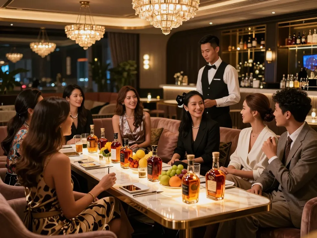 Experience the elegance of 강남쩜오 in a luxurious lounge with premium whiskey and sophisticated ambiance.