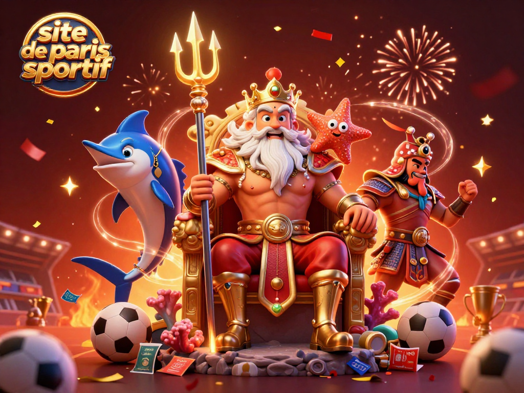 Visez des gains sur un site de paris sportif avec des personnages festifs en pleine action.