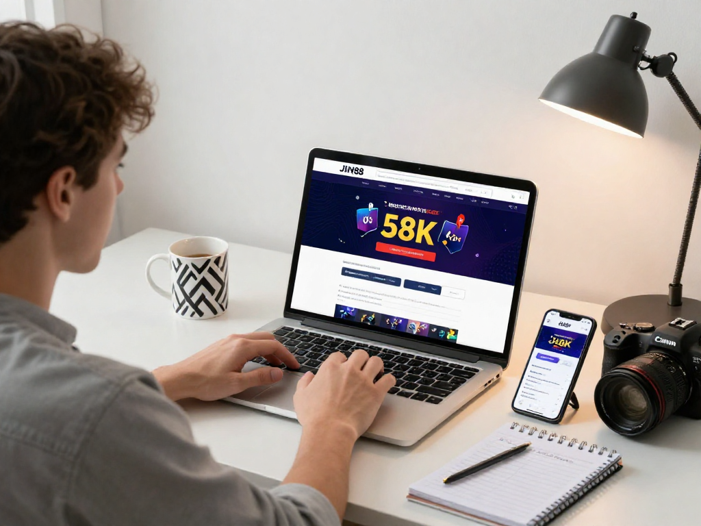 Đăng ký Jin88 với khuyến mãi 58k hấp dẫn tại bàn làm việc hiện đại.